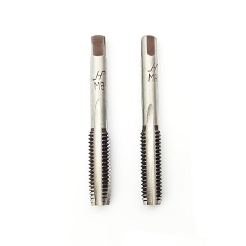 AtticZone M8 x 1.25 Metric Hand Thread Tap, Right Hand, Alloy Tool Steel, 1 Taper Tap, 1 Plug Tap for Metal Working DIY Industrial - size: M8x1.25