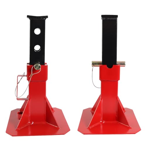 Jack Boss Heavy Duty 22 Ton (44,000 lbs) Jack Stands with Large Base and Strong Lock,Professional Pin Style Car Jack Stands for Truck,SUV Pick Up, Red - size: 22 Ton Standard