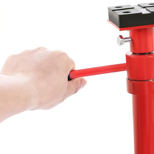 ECOTRIC 47-3/8"-84-1/2" Under Hoist Tripod Stand 2 Ton Heavy Duty High Lift | Jack Stand Reach Capacity of up to 4000lbs for Garage Repair, Shops, DIY Powder Coated Red, Underhoist Support Stand
