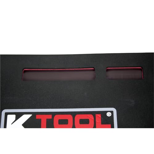 K Tool International 79400 24" X 16" Foam Kneeling Pad for Garages, Repair Shops and DIY, 1.13" Thick, Anti-Slip, Oil Proof and Solvent-Resistant, Built-in Handle, Magnetic Groove, Black/Red