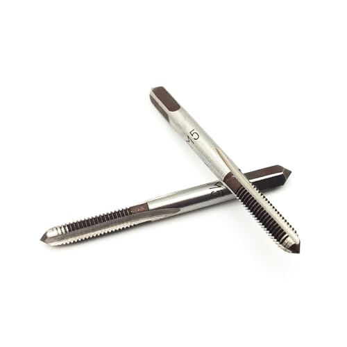AtticZone M5 x 0.8 Metric Hand Thread Tap, Right Hand, Alloy Tool Steel, 1 Taper Tap, 1 Plug Tap for Metal Working DIY Industrial - size: M5x0.8