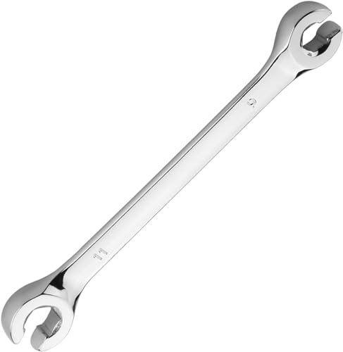 Auniwaig 9mm x 11mm Flare Nut Wrench Metric Double Open End | 15° Offset Ends, For Auto, Household, DIY Repairs - size: 9x11mm