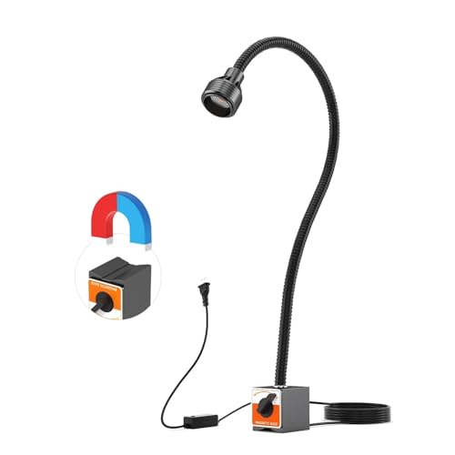 Magnetic Work Light 1320 Lumen 120V Flexible Gooseneck Work Light with Adjustable Focus and Magnetic Base for Lathe CNC MillingDrill Press Sewing Machine Industrial Light