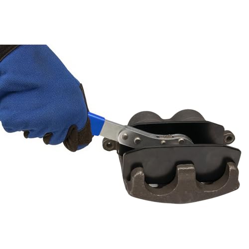 Brake Caliper Compression Tool with 4 Hooks & Blue Grip - Caliper Piston Compressor Tool, Brake Pad Spreader for Single/Twin/Quad Piston Disc Brake Repair
