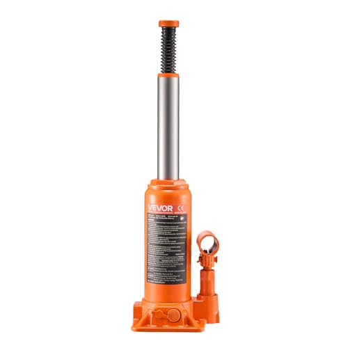 VEVOR Hydraulic Bottle Jack, 6 Ton (13227.6 lbs) Capacity, 7.7-14.8 Inch Lifting Range, Heavy Duty Welded Bottle Jack for Car, SUV, Pickup, Auto Repair, House Lift and Agricultural Equipment, Orange - size: 6T