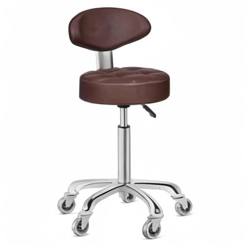 Kaleurrier Swivel Stool Adjustable Height: Heavy Duty Rolling Stool Chair for Kitchen Salon Bar Office Drafting Standing Desk Garage Shop - Seat Height 22-30"(with Back Rest) (Coffee) - color: Coffee
