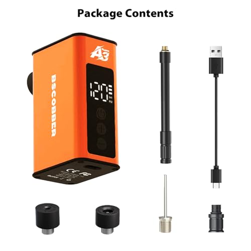 Mini Electric Bike Pump with Digital Gauge, Frame Mount Compatible Design for Road Bike, MTB & Gravel – 120 PSI Auto Shut-Off Tire Inflator for Accurate Pressure Control