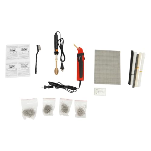 Plastic Welder Kit, 100W Welding Machine Kit, Max Temp 800°F (Red) | 110V 0.5A, Plastic Bumper Repair Set for DIY Car Bumper Toolbox Plastic Crack Fixing - color: Red