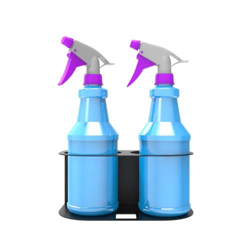 2 Spray Bottles Holder, Steel Wall Mount Storage Organizer for All-Purpose at Garage and Home (SBH-2B1Pc)