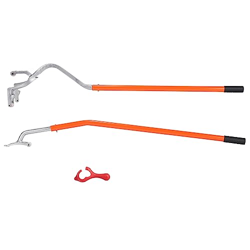 VEVOR Tire Mount Demount Tool 22.5" to 24.5" Tire Changer Steel Bead Breaker Extra Bead Holder Tubeless Truck Manual Tire Changing Tools for Car Repairing(Red) - color: Orange