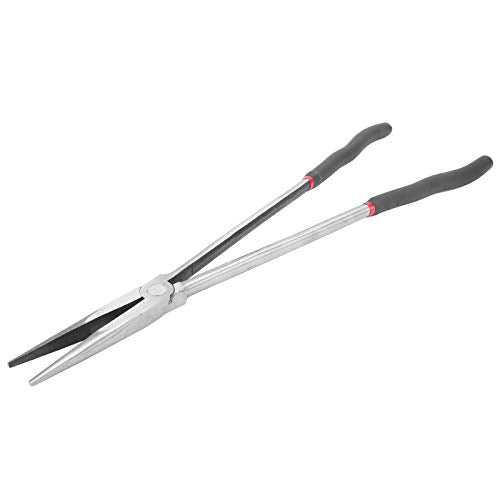 Straight Long Needle Nose Pliers, 16 Inch Long Pliers, Steel Extra Long Needle Nose Pliers with Plastic Handle, Extended Handle Pliers for Narrow Spaces and Limited Areas