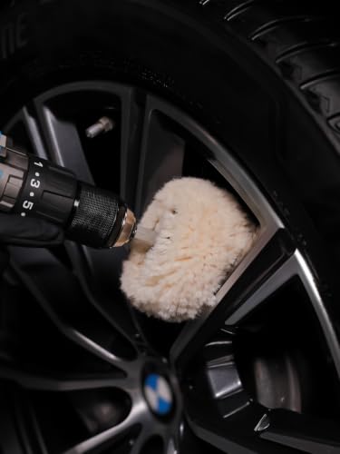 Wool Polishing Ball, 1Pc Heavy Cutting Wool Polishing Cone, SPTA Low Heat Car Wheel Hub Drill Wool Polishing Ball, Wool Polishing Cone for Car Detailing, Fast Oxidation & Scratch Removal -PT124 - color: Wool Polishing Cone