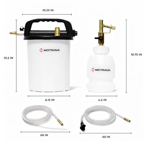3L Brake Bleeder Kit, One-Person Pneumatic Vacuum Brake Bleeding Tool with 1L Refill Bottle for Brake & Clutch Systems, Cars, Trucks & Motorcycles