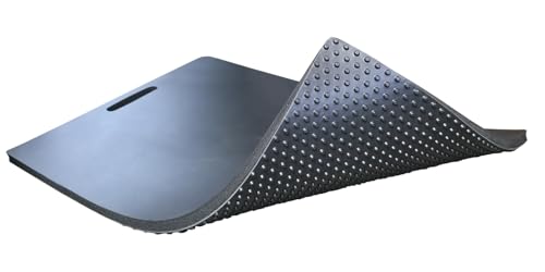 Rhino Knee Pad, Knobbed Back Heavy-Duty Industrial Kneeling Pad, Non-Slip, Waterproof, Oil-Resistant Comfort Mat for Wet and Slippery Work, Stadium Seat, Bleacher Seat (Black, 18" X 24" X 1") - size: 18" X 24" X 1"