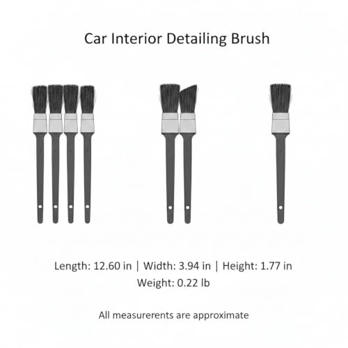 Car Interior Detailing Brush Set - Soft Bristle Cleaning Tool for Air Vents, Dashboard & Console (3 Pack) - size: 12.6 x 3.94 x 1.77 in