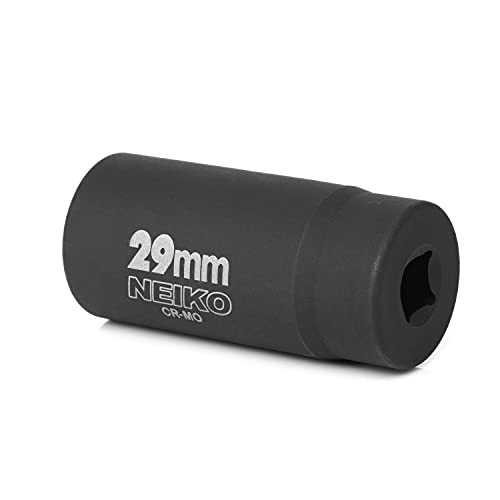 NEIKO 02521A 29mm Socket | 1/2” Drive Deep Impact Socket | Spindle & Axle Nut Socket | 12 Point |Chrome Molybdenum Cr-Mo |Deep Well Hub | Triple Square | Axle Shaft Nut Remover - size: 29 mm (Single)