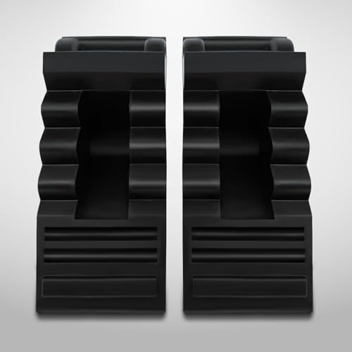 ROBLOCK Solid Rubber Wheel Chocks Heavy Duty Trailer Chock, G.V.W. Up to 4T, 2 Pack Black, 8.6" L x 3.7 W x 4.7" H for Car, Travel Trailers, RV, Truck, and ATV, for All Weather Use - color: 2 Pc Medium