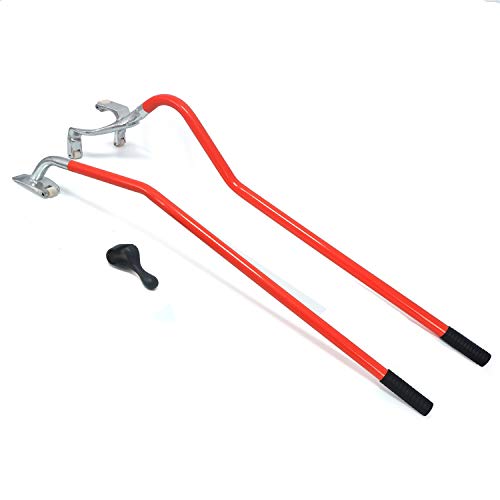 Vehicle Steel Tire Mount Demount Tool 17.5" to 24" Semi Tire Changing Toolwith Extra Bead Keeper, Tubeless Truck Bead Breaker Manual Tire Removal Changing Tools for Car Repairing (Orange)