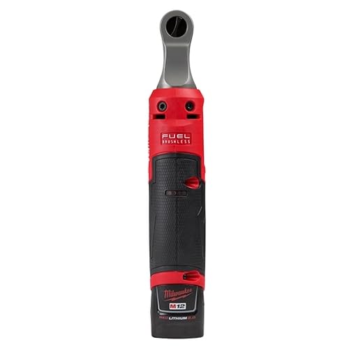 Milwaukee 2566-22 M12 FUEL Brushless Lithium-Ion 1/4 in. Cordless High Speed Ratchet Kit with 2 Batteries (2 Ah)
