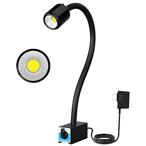 Magnetic Work Light,8W Lathe Machine Light with 12T Magnetic Base,Led Work Light for Lathe Machine/Drill Press - size: 8W Work Light + 12T Magnetic Base