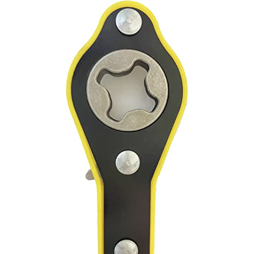 13 Inch Auto Labor-Saving Jack Ratchet Wrench for Scissors Car Jack, 360°Swivel Tire Wheel Jack Lift Speed Handle Repaire Tool for Small Car/Vans/Travel/SUVs,Cross Head with Converter | Scissor Jack Ratchet Wrench with Long Handle Tool Tire Wheel Lug Wren