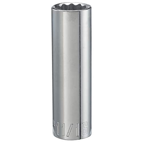 CRAFTSMAN Deep Socket, SAE, 1/2-Inch Drive, 11/16-Inch, 12-Point (CMMT47524) - size: 11/16"