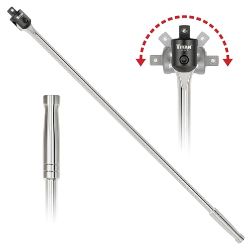 Titan 12047 1/2-Inch Drive x 30-Inch Heavy-Duty Breaker Bar with 180-Degree Swivel Head
