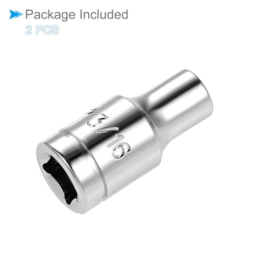 6-Point Socket, 1/4" Drive 3/16" Deep, Polished Chromed CR-V SAE Standard Shallow Impact Socket - (Applications: for Ratchet Torque Electric Wrenches Car Repair), 2-Pieces - size: 3/16"