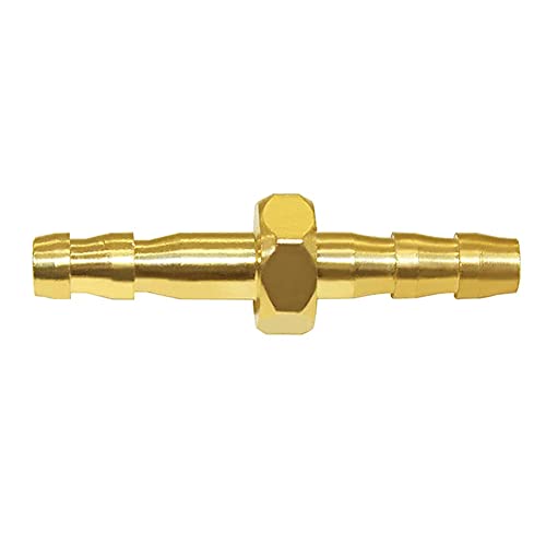 Joywayus Brass Hose Barb 5/32" ID Hex Union Brass Hose Fitting Water/Fuel/Air(Pack of 5) - size: 5/32", style: 5PCS