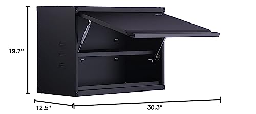 VEVOR Metal Storage Cabinet, 120lbs Load Capacity per Shelf, 20'' Tall Wall-Mounted Powder-Coating Steel Garage Cabinet with Adjustable Shelf, Press to Close & Open Door Perfect for Office Garage Tool - size: Flip up 20"