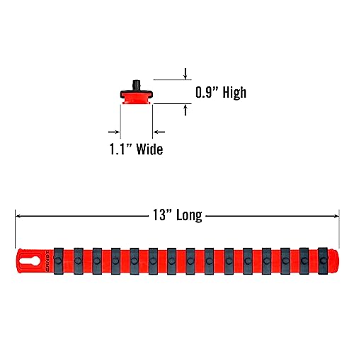 Ernst Manufacturing - 13 Socket Org Red 1/4 Dr Twist Lock Clips (8414) - color: Red, size: 1/4-Inch Twist Clips, style: 13-Inch