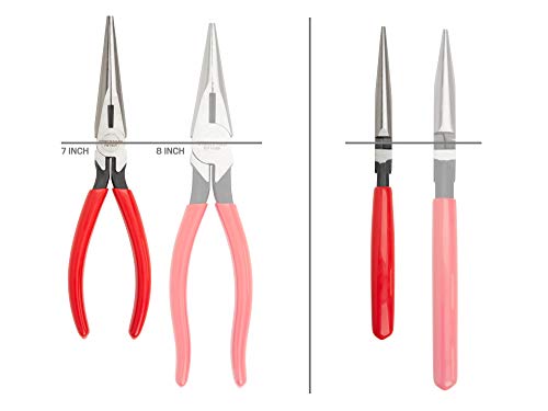 TEKTON 7 Inch Long Nose Pliers | PGF10007 - color: Serrated Jaw, size: 7 Inch Straight