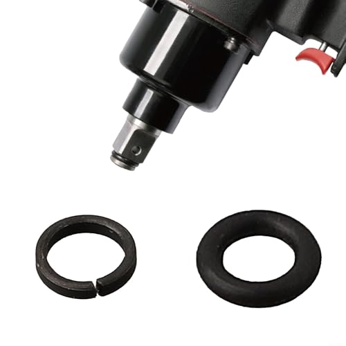 5 Sets Pneumatic Wrench Socket Retainer Rings with O-Rings for 3/8" 1/2" 3/4" 1" Air for Impact Wrenches, Metal Replacement Parts(3/8) - color: 3/8