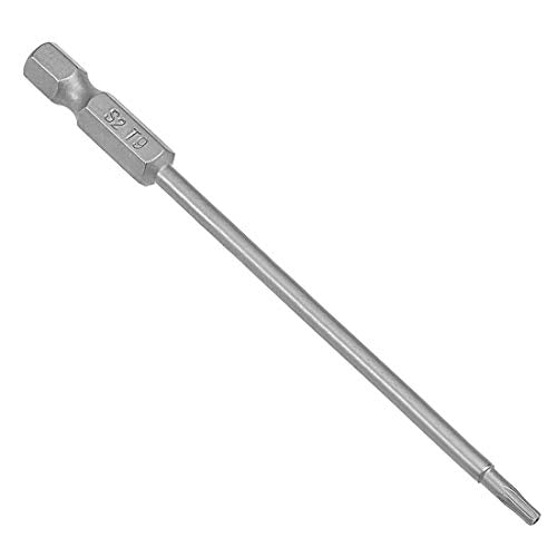 uxcell 10 Pcs T9 Magnetic Torx Screwdriver Bits, 1/4 Inch Hex Shank 3.94-inch Length S2 Security Tamper Proof Screw Driver Kit Tools - size: T9