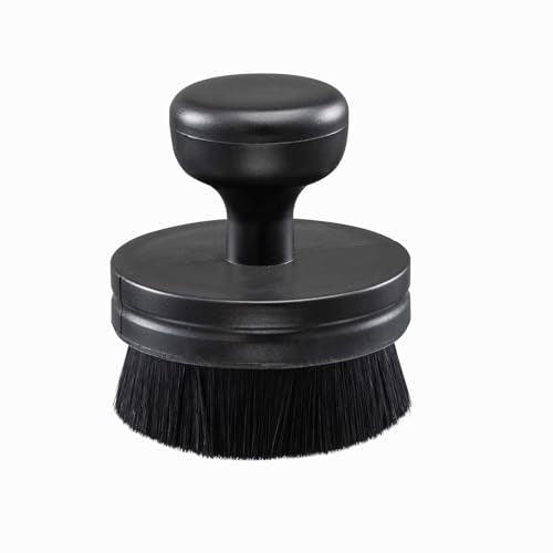 Auto Detail Brushes, ire Shine Applicator Brush, Automotive Tire Dressing Applicator Brush, Storage Stand Included for Detailing and Car Wash Kit, Black