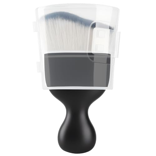 Car Detailing Brush, Soft Bristle Cleaning Brush, Scratch-Free Auto Duster Tool for Dashboard, Air Vents, Leather & Interior Cleaning (Black+White Bristles with Cap) - color: Black+White Bristles with Cap