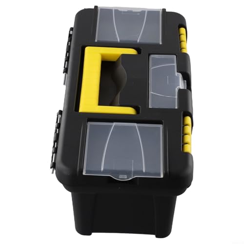Tool Box Plastic With Handle, Portable Toolbox With Removable Tray And Lockable Design, Toolbox Organizer For Machinery Accessories, Tools And Parts Organization(No inner layer) - size: No inner layer