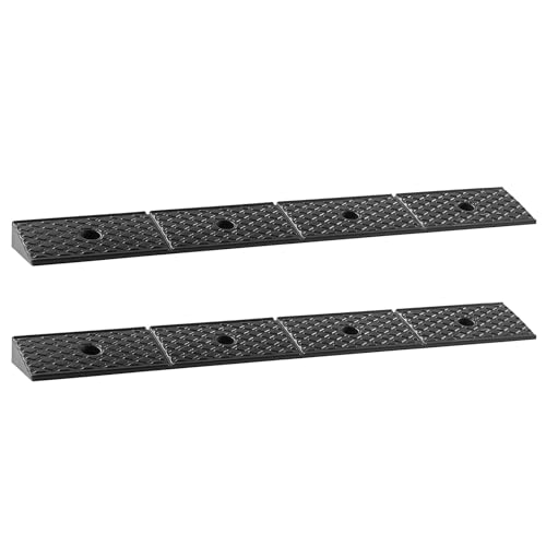 VEVOR 2 Pack Rubber Curb Ramp, 33069 lbs Load Capacity, 2 Inches Rise Height Heavy Duty Rubber Threshold Ramp with Drainage Tank for Strollers, Motorcycles, Cars, Lawn Mowers & Trailers