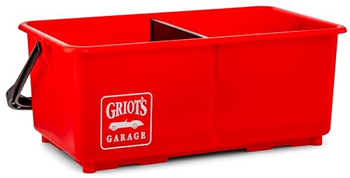 Griot's Garage Ultimate Wash Bucket II for Vehicle Cleaning, Detailing, Car Washing with Built-in Measuring Cups and Removable Divider, Large 6 Gallon Capacity