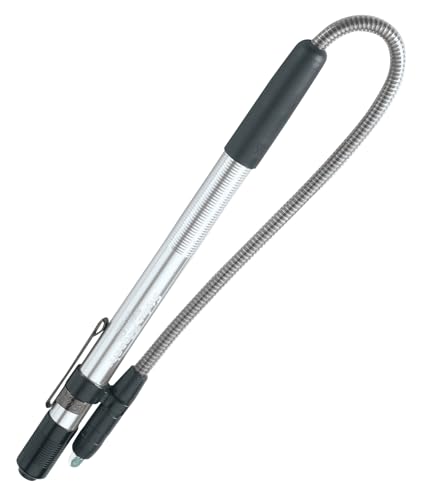 Streamlight 65612 Stylus Reach 11-Lumen White LED Pen Light for Mechanics, Inspectors, and Technicians with Flexible 7-Inch Extension Cable and 3 AAAA Alkaline Batteries, Silver - color: Silver
