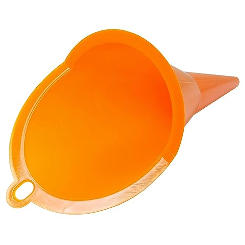 UCS 1123 QuickFill Spill Saver Funnel – Multi-Purpose Long Mouth Fueling Funnel, Wide Opening, Spill-Free Fluid Transfer for Gas, Oil, Coolant & Windshield Washer Fluid – Orange