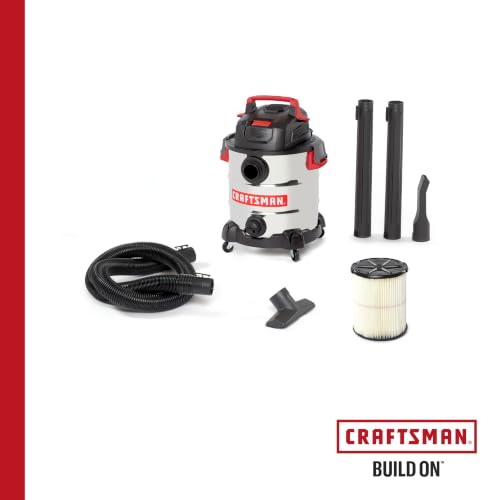 CRAFTSMAN CMXEVBE17155 10 Gallon 6.0 Peak HP Stainless Steel Wet Dry Vac