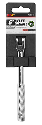 Performance Tool W36118 1/4-in Drive Flex Handle Home Improvement Hand Tool, Silver, 6-Inches - style: 1/4" Dr 6" Flex Handle