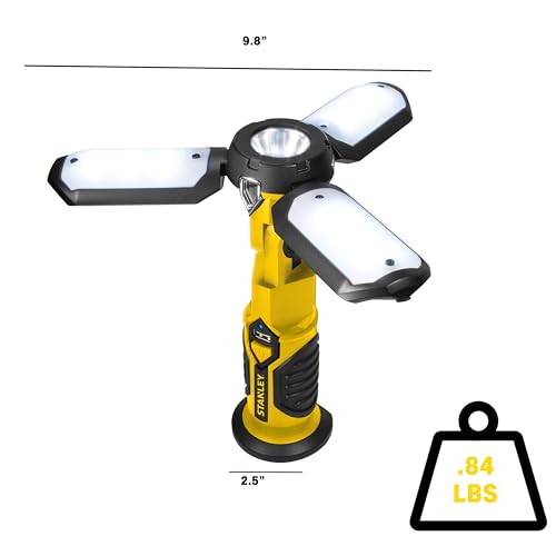 STANLEY SAT3S Rechargeable 1000 Lumen Lithium Spot Light with USB | Folds, Pivots & Extends for Maximum Versatility - style: 1000 Lumen