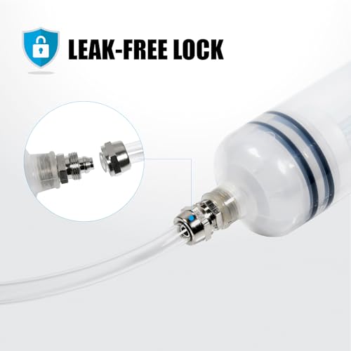 SMOTIVEPRO 500CC Fluid Extractor Pump, Automotive Fluid Change Syringe with a 42CM PU Long Hose & 2pcs 22CM PVC Extension Tubes