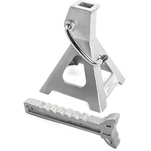 JEGS Aluminum Jack Stands | 3-Ton Capacity | Lightweight | Adjustable Height From 11 1/2 to 16 1/2 Inches | 1 Pair Per Package | Aluminum Jack Stands for lightweight alternative to steel jack stands; aluminum and steel construction