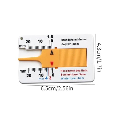 Generic Tread Depth Gauge for Tyres,Tyre Tread Depth Gauge, Auto Car Tyre Tread Depth Gauge Caliper Tire Ruler Vernier Depth Indicator Tire Wheel easure Tool (Blue Buckle) - color: Blue Buckle