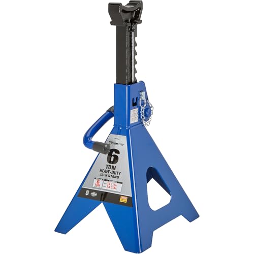 Strongway Double-Locking 6-Ton Jack Stands, 12,000-Lb. Capacity, 1 Pair | Controlled lifting and positioning, Professional garage use, Stable service support, Durable steel construction - style: 6 Ton