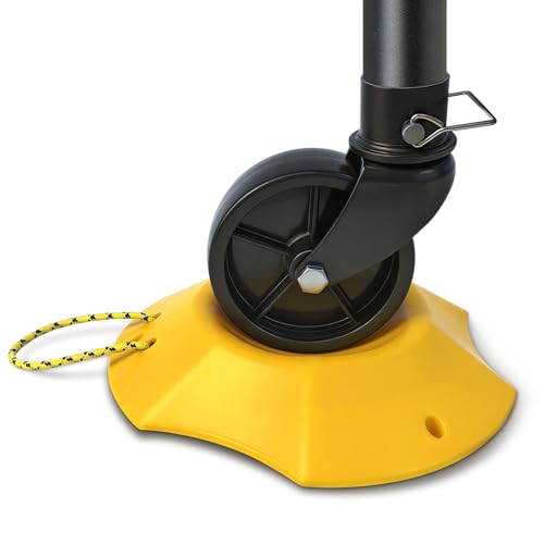 ROBLOCK Trailer Wheel Dock with Rope, Tongue Jack Wheel Chock Compatible with 6" & 8" Single/Dual Wheels, Trailer Wheel Stop Stabilizer for Camper Truck Boat Trailer, RV Parking Accessories, Yellow