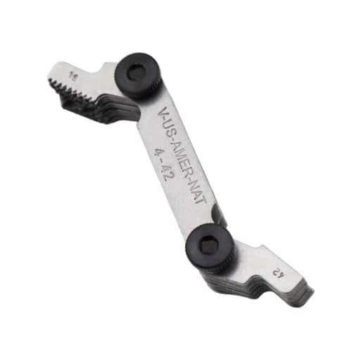 Grip US American National Thread Pitch Gauge MM & SAE Markings - Measures Counts from .25 to 5.5mm and 4 to 42 SAE - 60 Degree Thread Profiles and Locking Devices